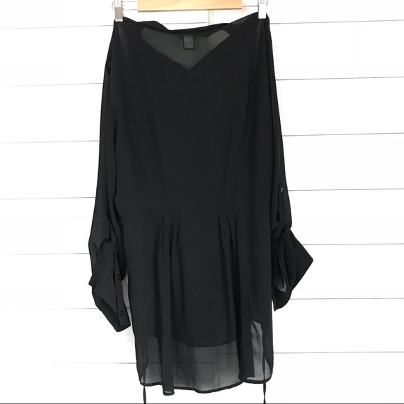 Torrid sheer button down tunic top - Picture 5 of 6